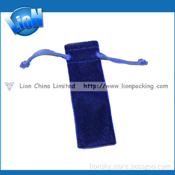 Blue Mini Pen Pouch Drawstring Custom Velvet Pouch Wholesale